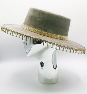 Turin Crystal Fringe Hat