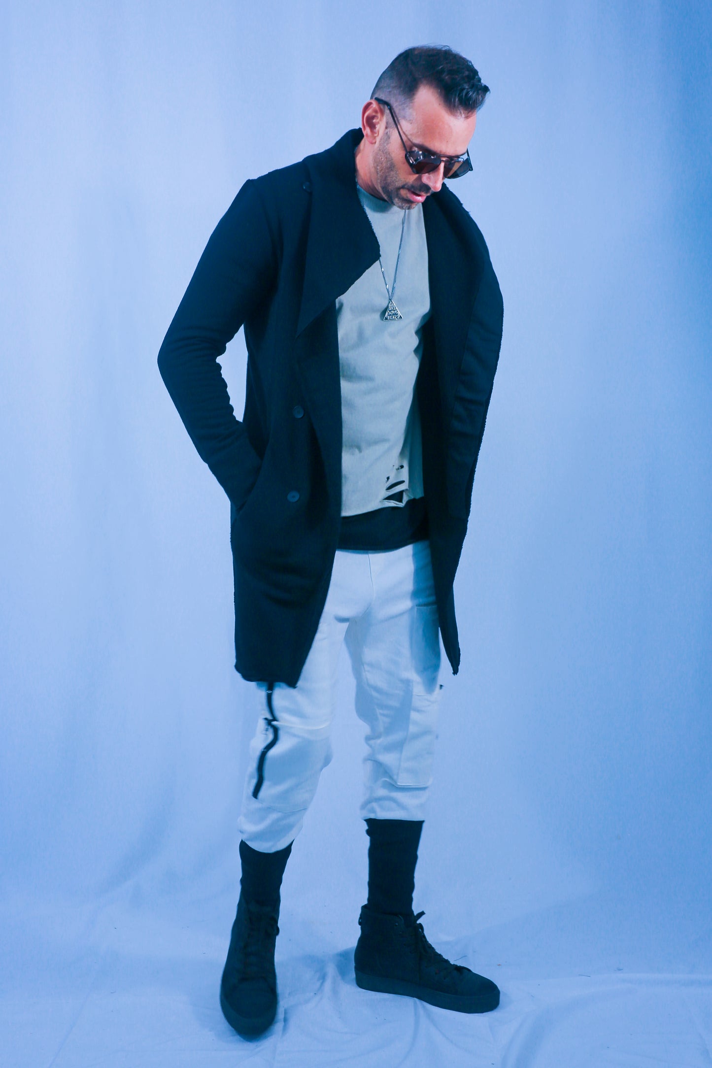 Rune Long Cardigan Jacket - Black