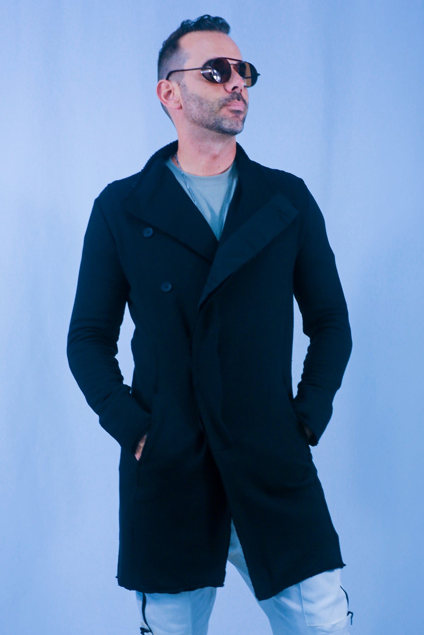 Rune Long Cardigan Jacket - Black