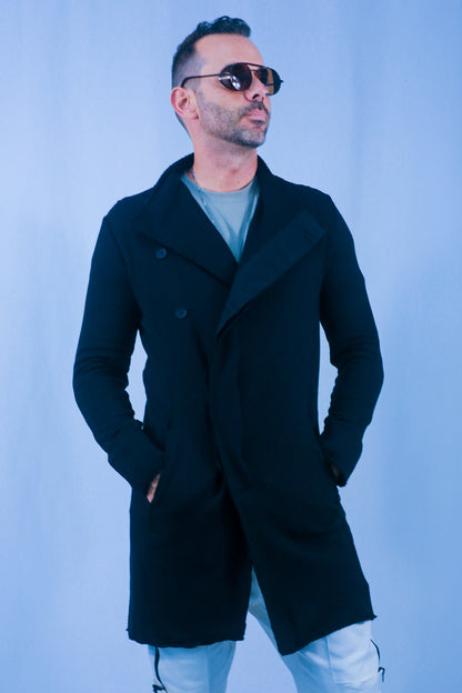 Rune Long Cardigan Jacket - Black