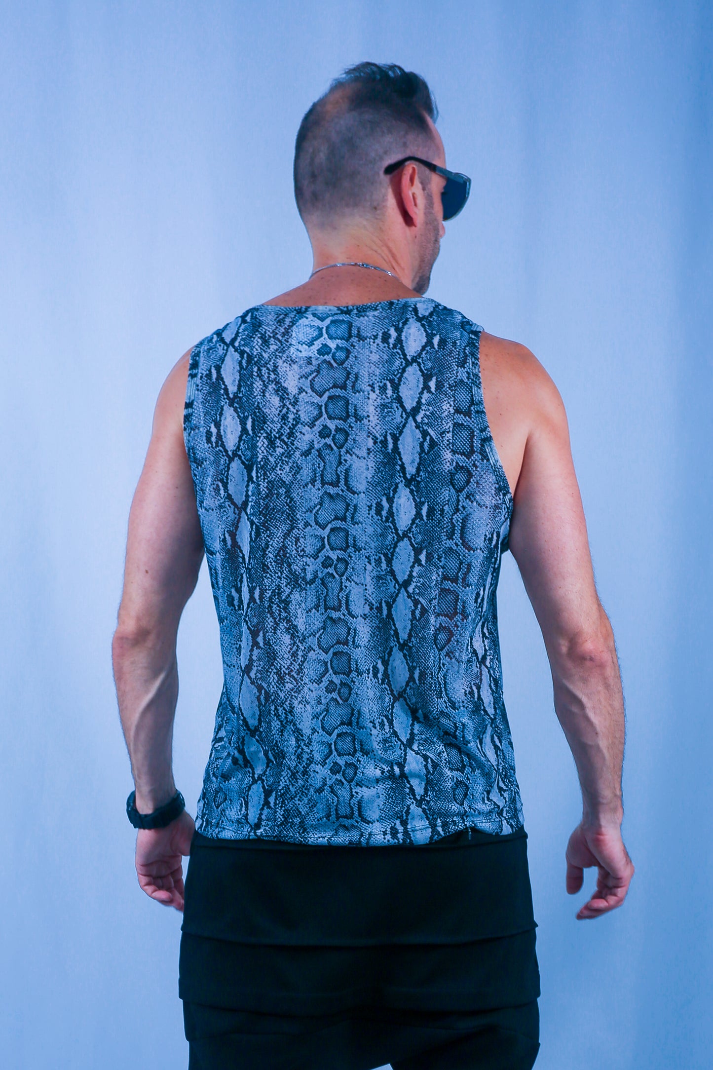 Snake Mesh Tank - Silver