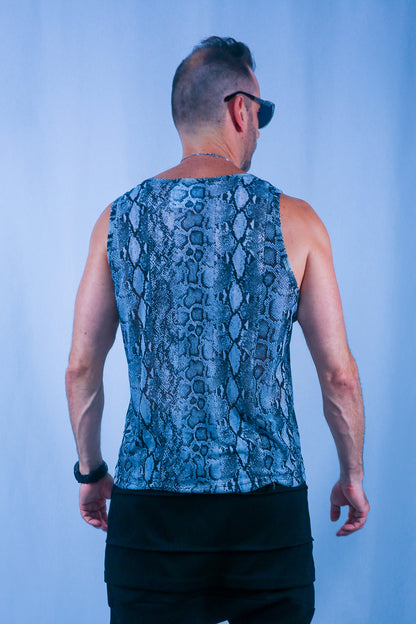 Snake Mesh Tank - Silver