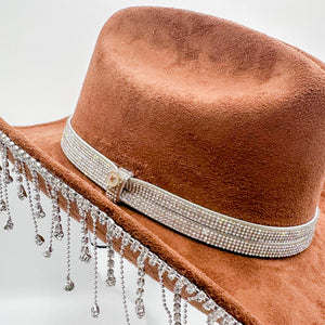 Glam Rodeo Cowgirl Hat - Brown