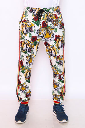 Unisex White Tiger Tracksuit Set