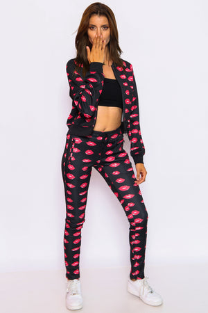 Unisex Kiss Me Lips Tracksuit Set