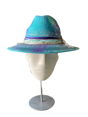 Teal Blue Short Brim Custom Hat
