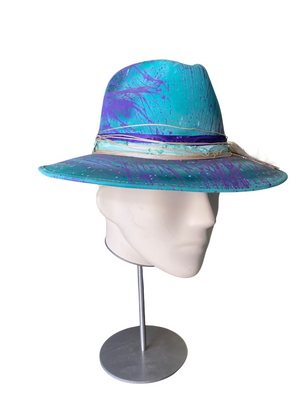 Teal Blue Short Brim Custom Hat