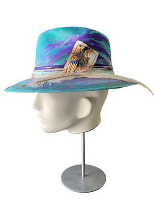 Teal Blue Short Brim Custom Hat
