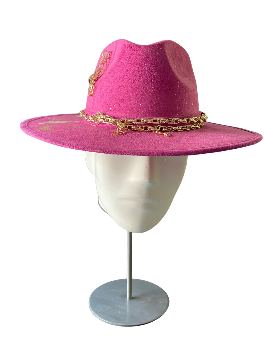 Pink Wide Brim Celestial Custom Hat