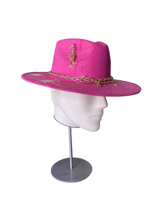 Pink Wide Brim Celestial Custom Hat