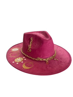 Pink Wide Brim Celestial Custom Hat