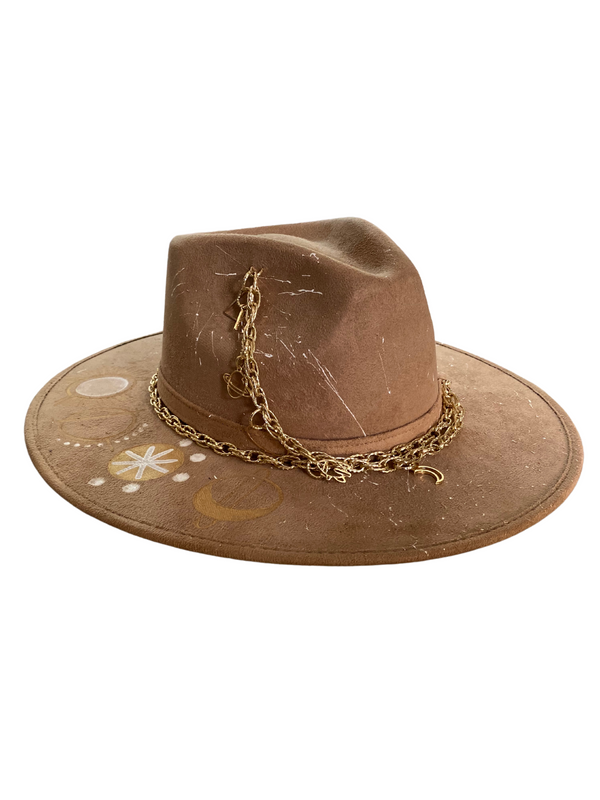 Light Brown Wide Brim Celestial Custom Hat