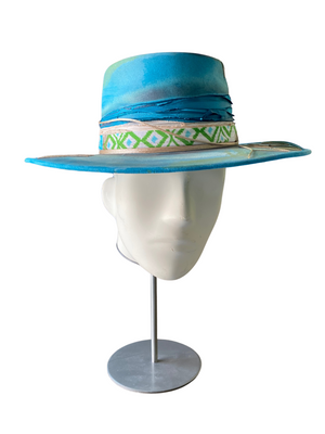 Teal Wide Brim Custom Hat