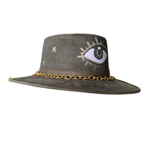 Dark Brown Wide Brim Custom Eye Hat