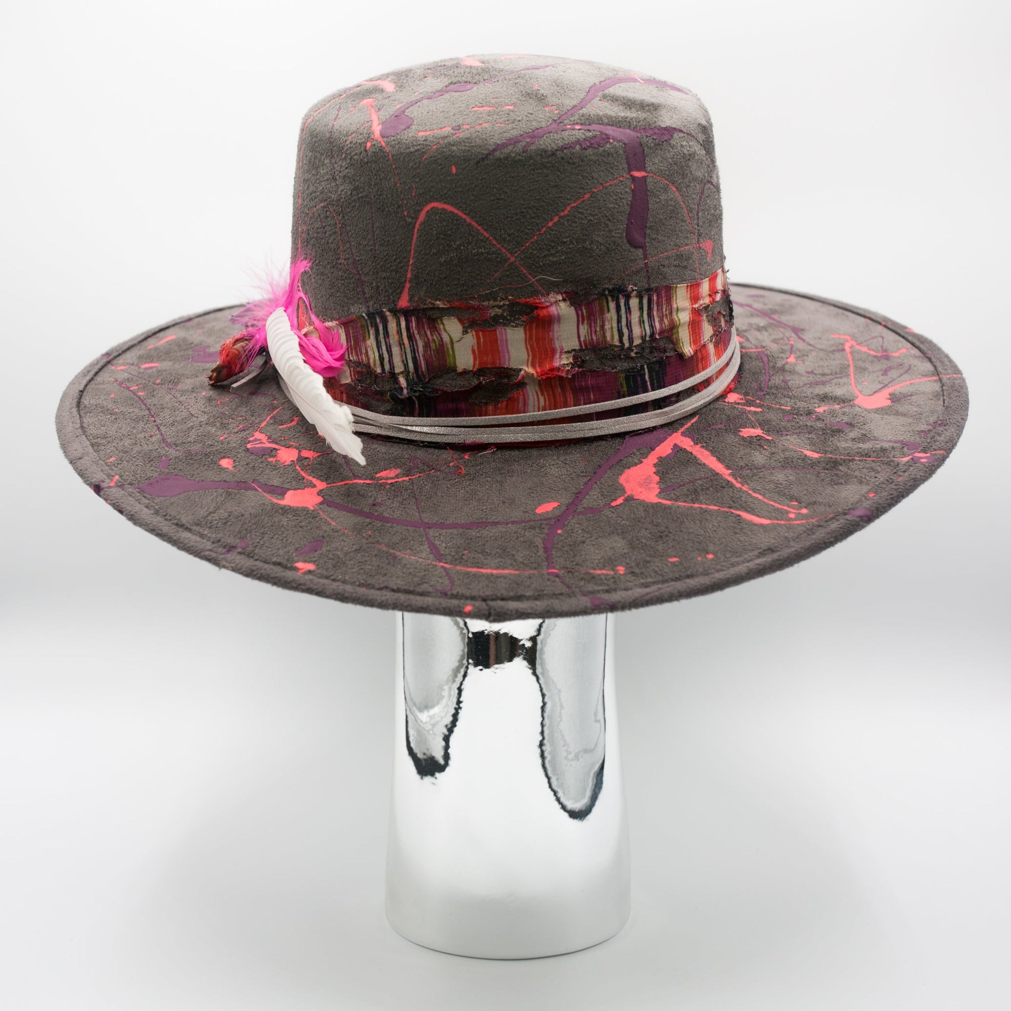Pink Feather Fedora 